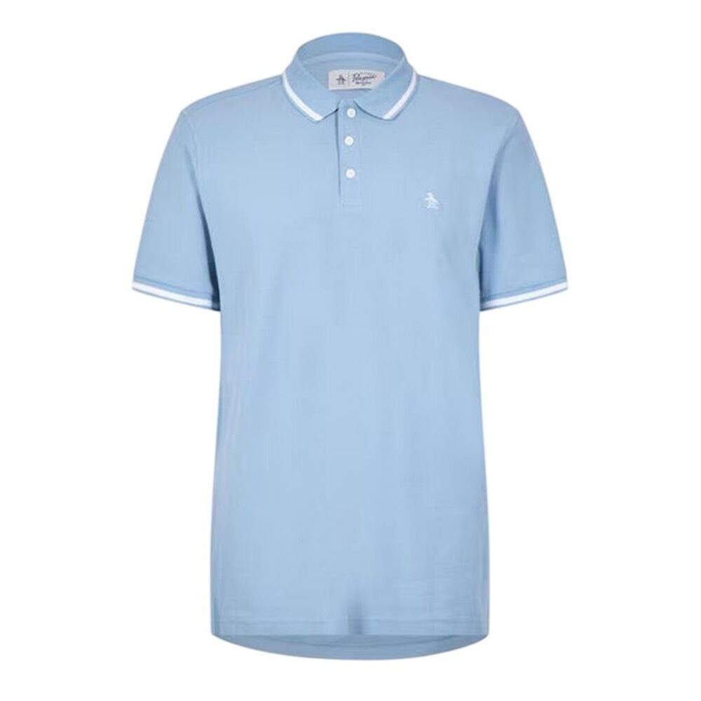 Original Penguin Mens Regular Short-Sleeved Polo Shirt / Faded Denim